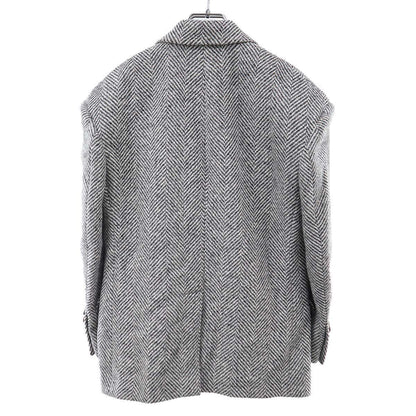 Gucci Power Shoulder Herringbone Jacket Zajzk Gray 36 — view 2