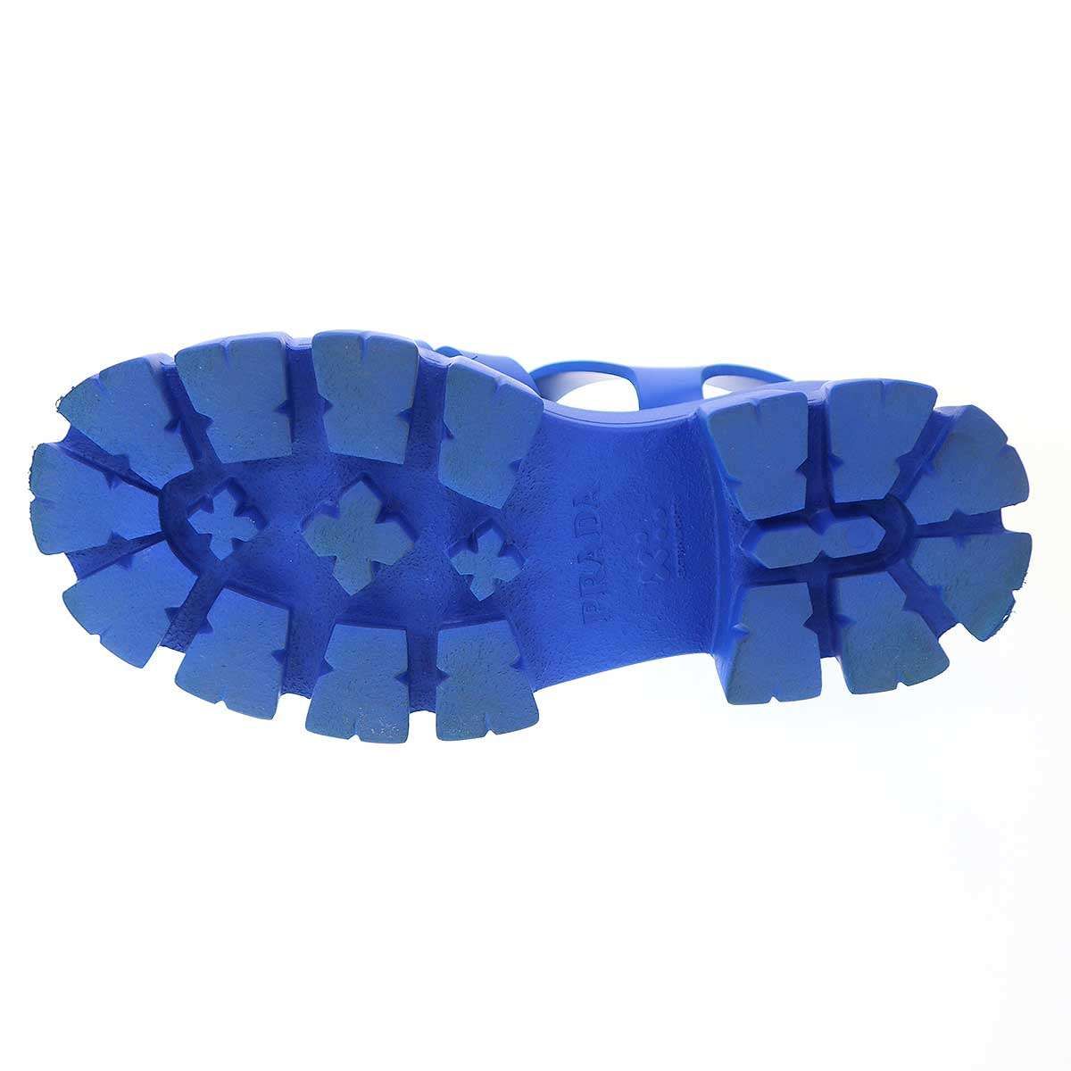 Prada Monolith Foam Rubber Sandals Blue — view 4