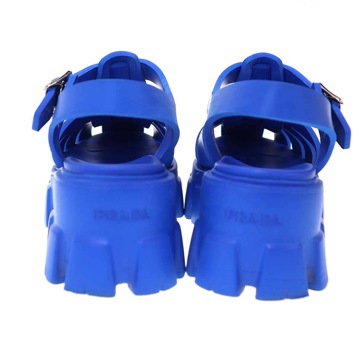 Prada Monolith Foam Rubber Sandals Blue — view 3