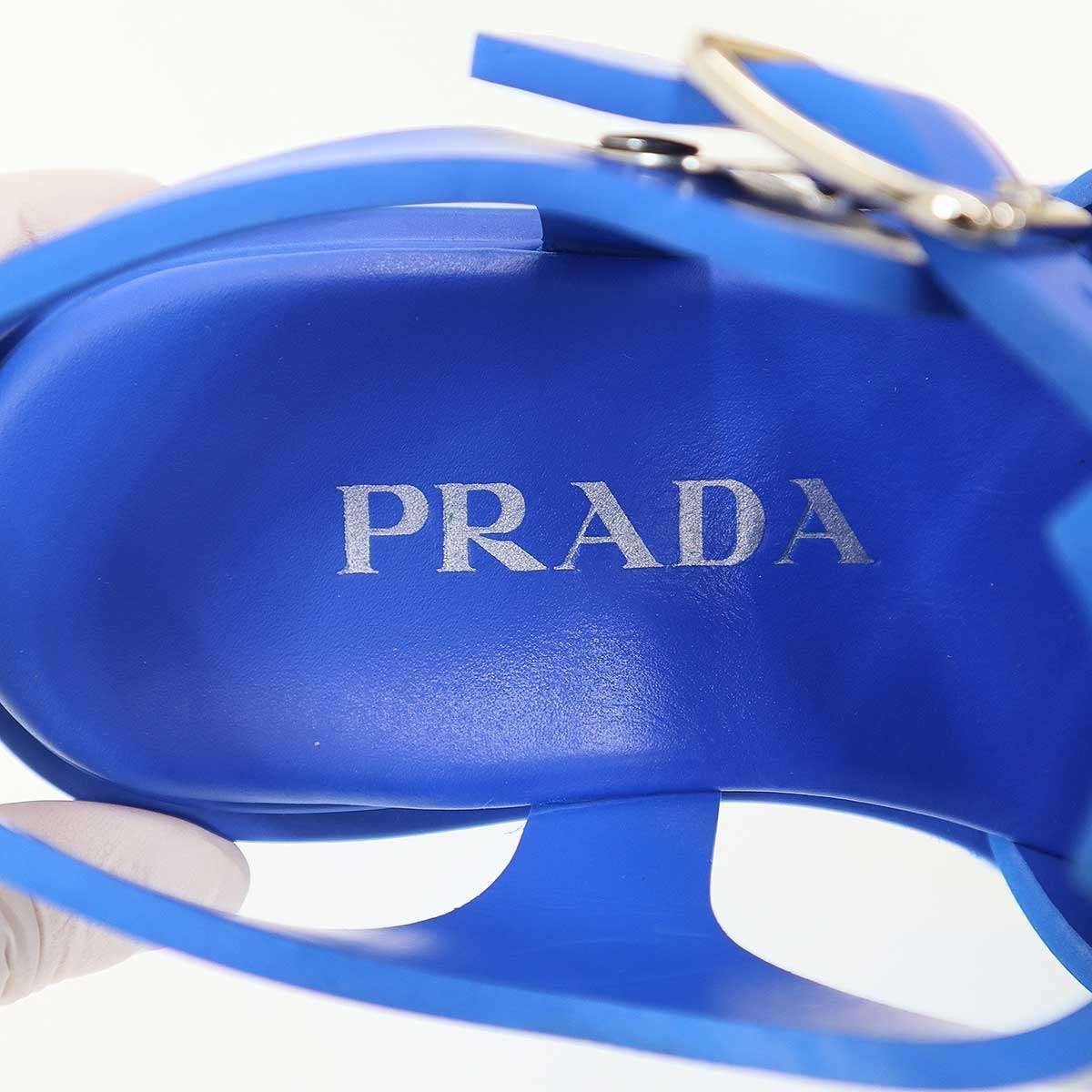 Prada Monolith Foam Rubber Sandals Blue — view 5