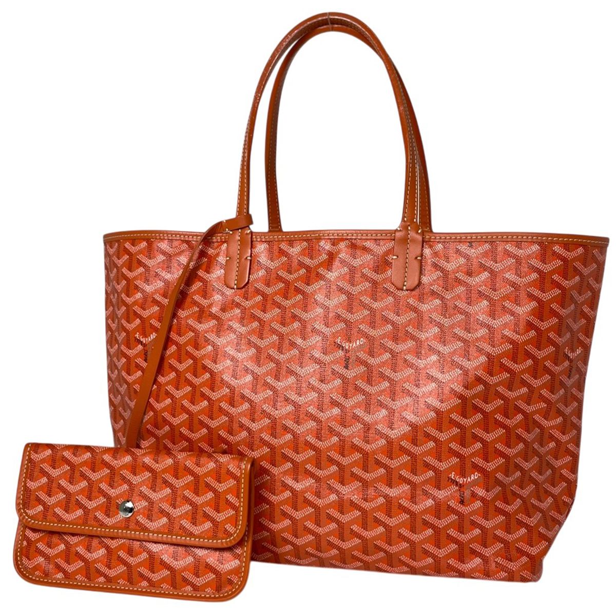 Goyard Saint Louis PM Tote Bag Reversible All Over Pattern Orange
