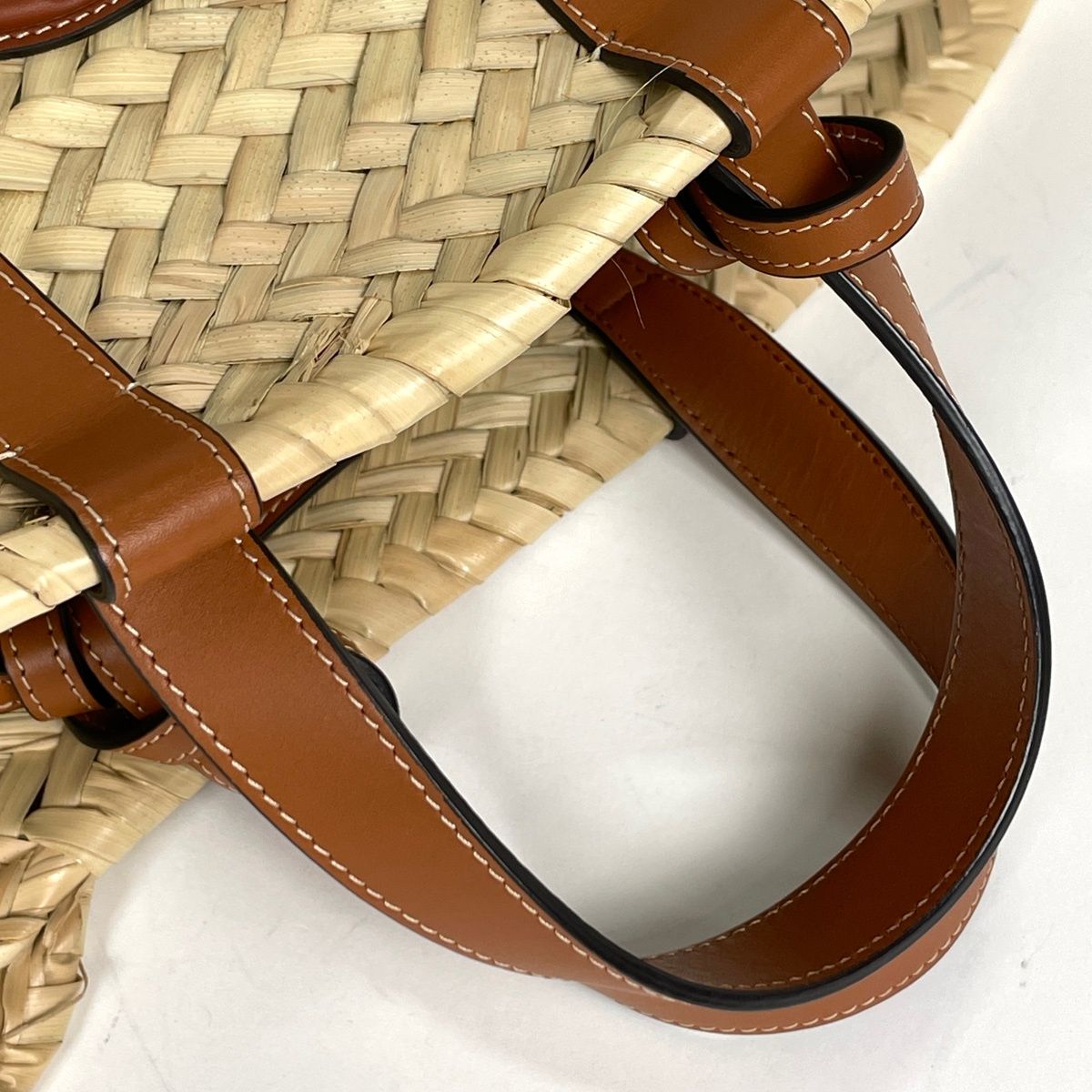 Celine Classic Panier Tote Bag Basket 2-Way Raffia Natural Brown — view 5