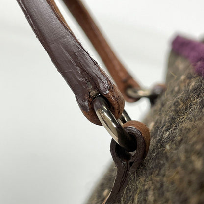 Prada Handbag 2-Way Rhinestone Fabric Brown — view 4