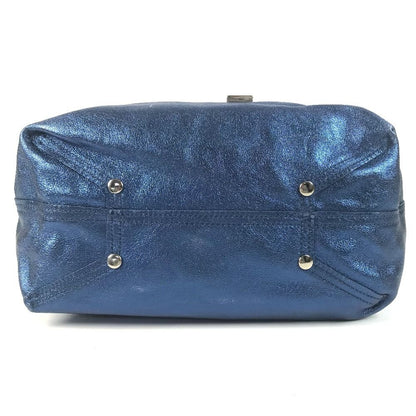 Tiffany & Co Handbag with Logo Pouch Leather Blue — view 6
