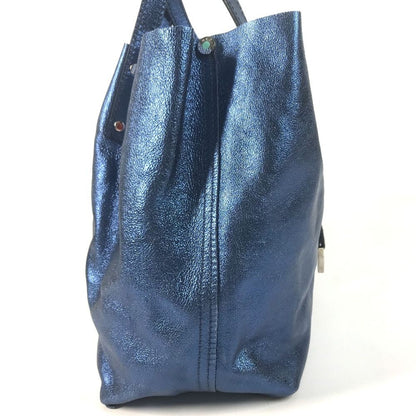 Tiffany & Co Handbag with Logo Pouch Leather Blue — view 5