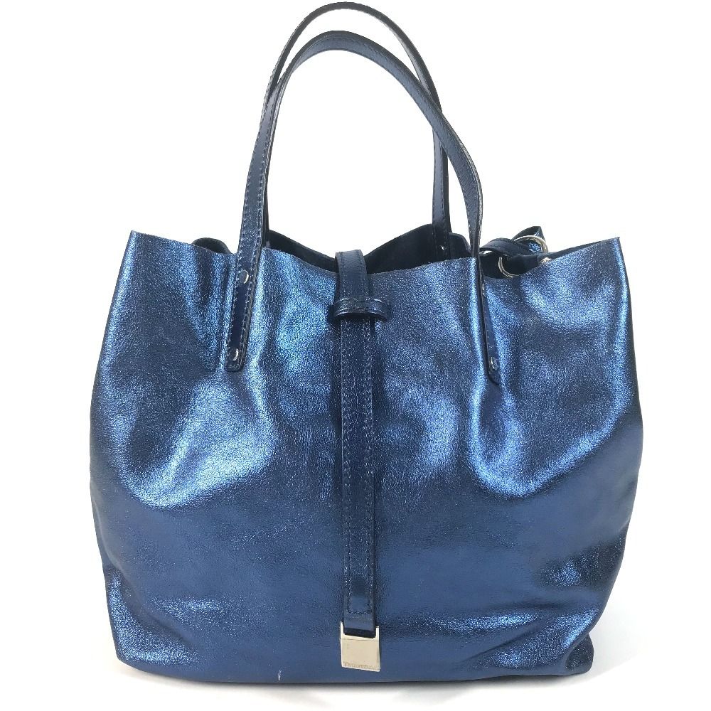 Tiffany & Co Handbag with Logo Pouch Leather Blue — view 2