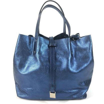 Tiffany & Co Handbag with Logo Pouch Leather Blue — view 2