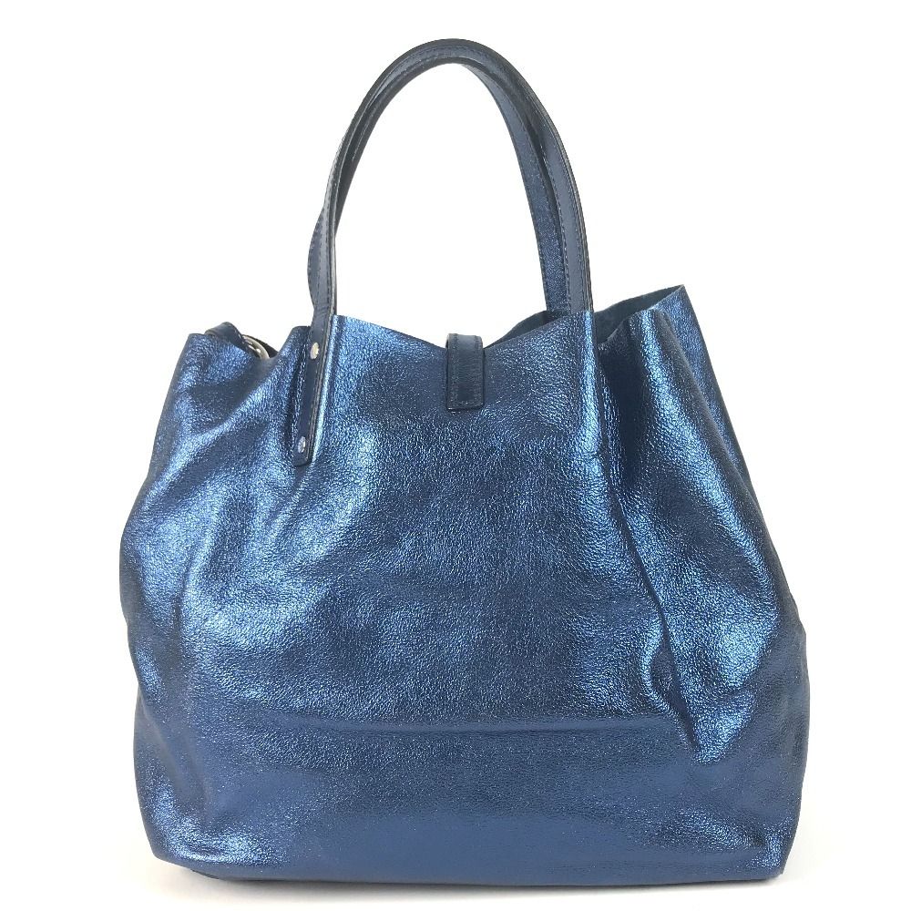 Tiffany & Co Handbag with Logo Pouch Leather Blue — view 3