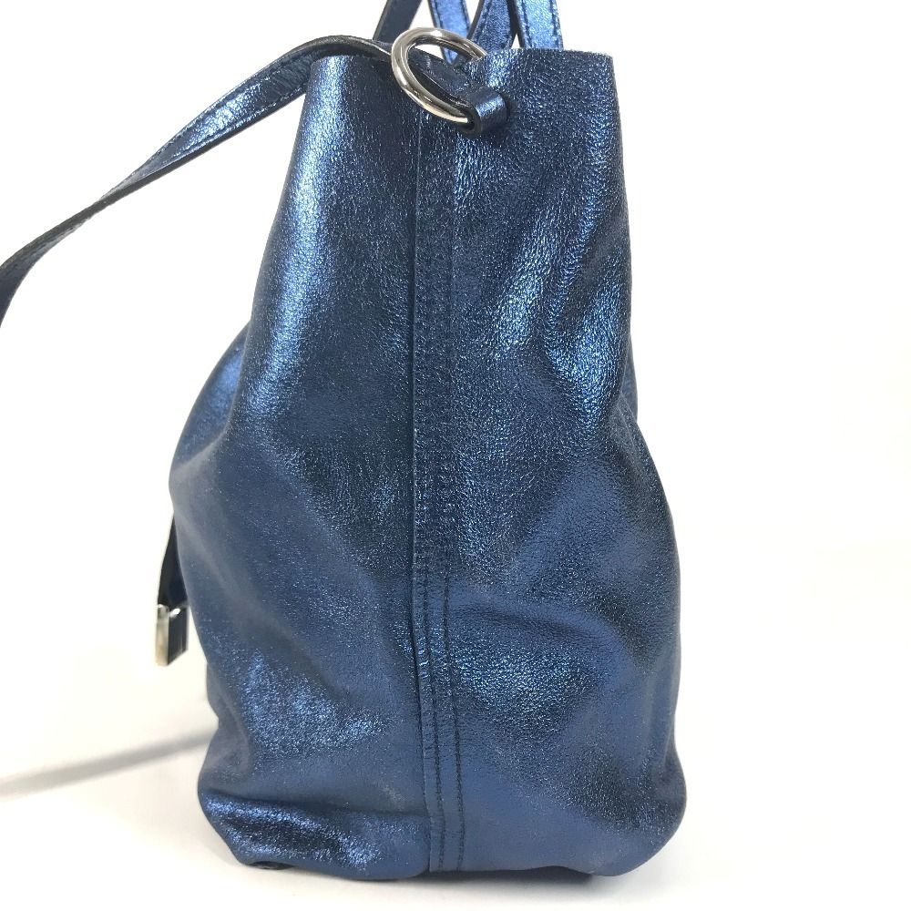Tiffany & Co Handbag with Logo Pouch Leather Blue — view 4