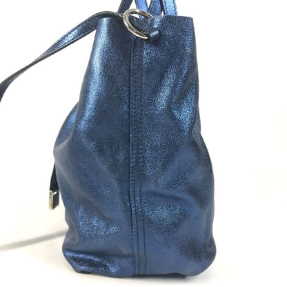 Tiffany & Co Handbag with Logo Pouch Leather Blue — view 4