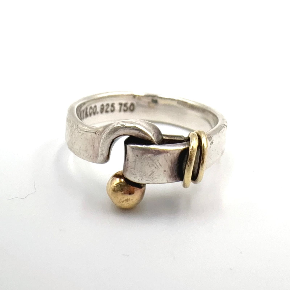 Tiffany & Co Hook Eye Ring 18K Yellow Gold Silver