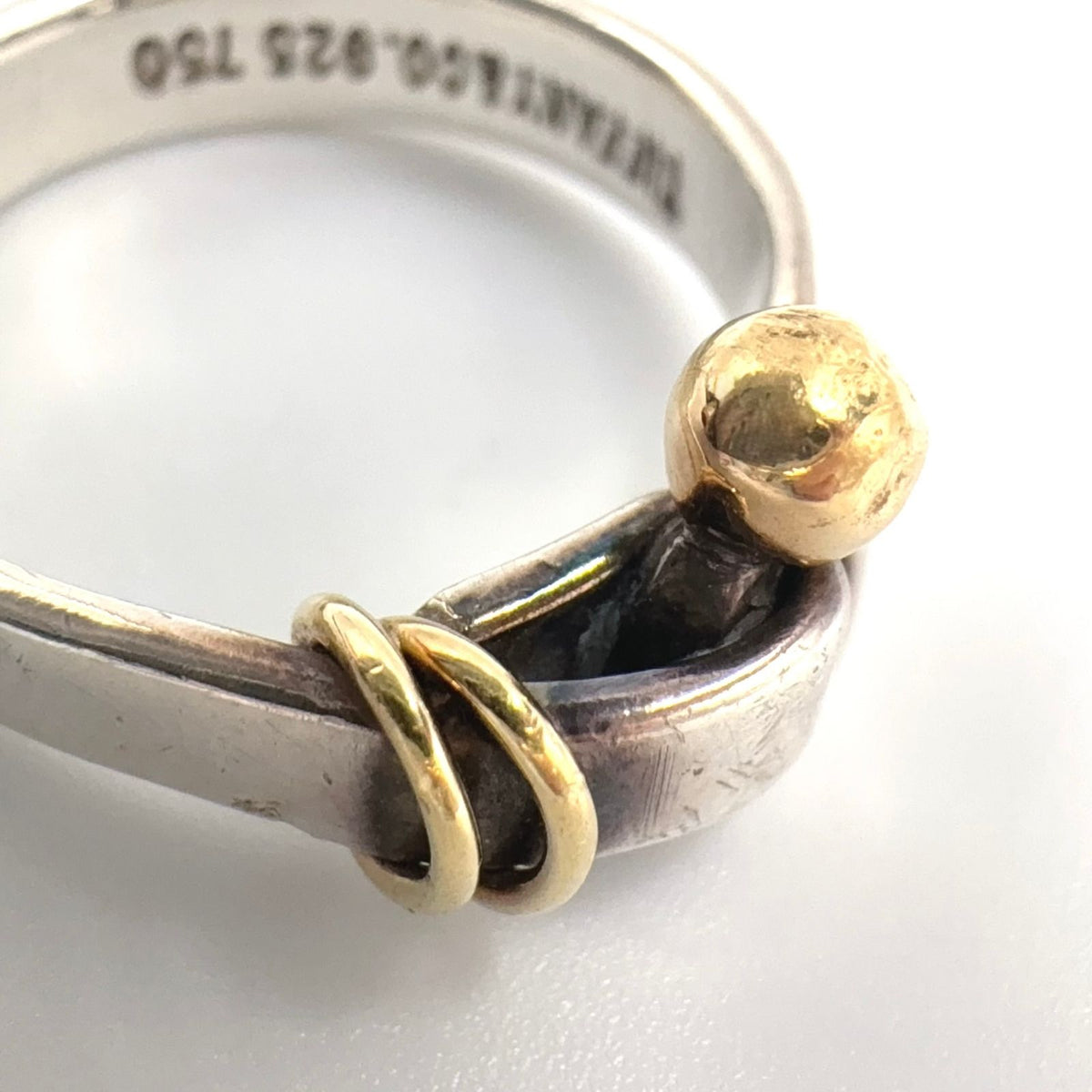 Tiffany & Co Hook Eye Ring 18K Yellow Gold Silver — view 6