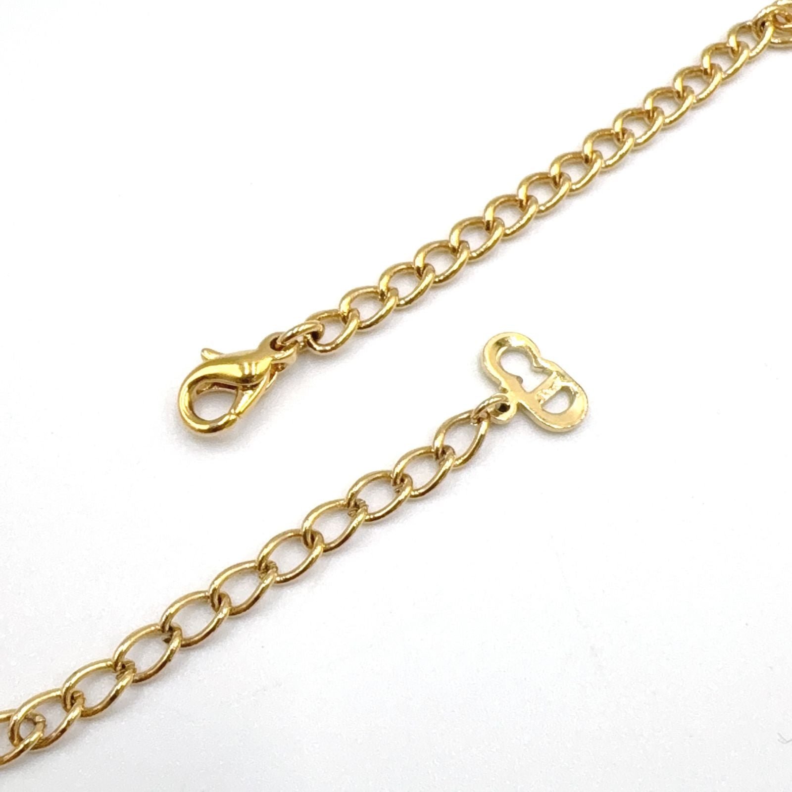 Dior CD Logo Motif Metal Gold Necklace — view 8