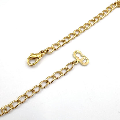 Dior CD Logo Motif Metal Gold Necklace — view 8