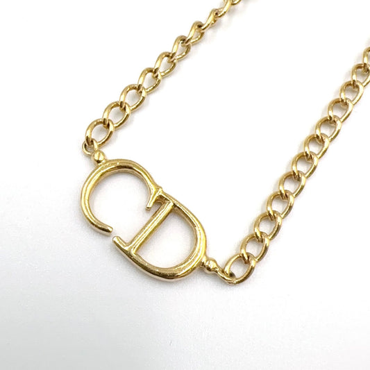 Dior CD Logo Motif Metal Gold Necklace