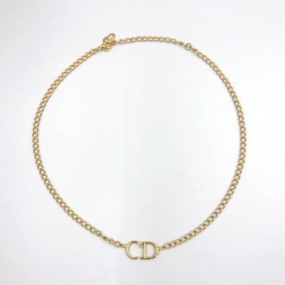 Dior CD Logo Motif Metal Gold Necklace — view 3