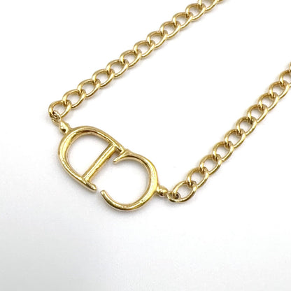 Dior CD Logo Motif Metal Gold Necklace — view 2