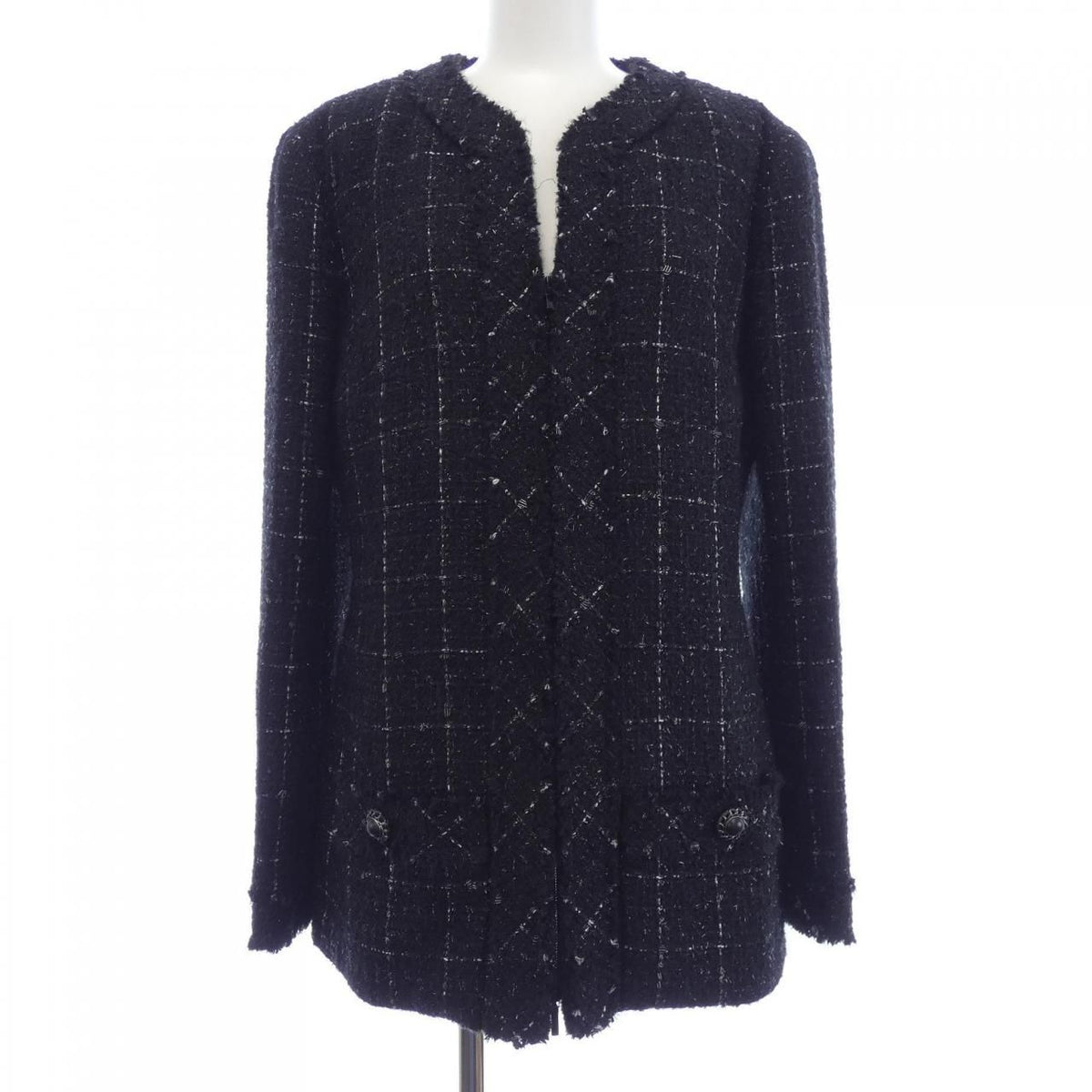 Chanel Collarless Jacket Black