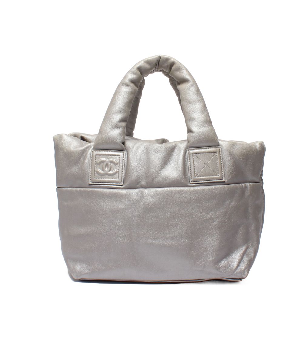 Chanel Tote Bag Silver Coco Cocoon