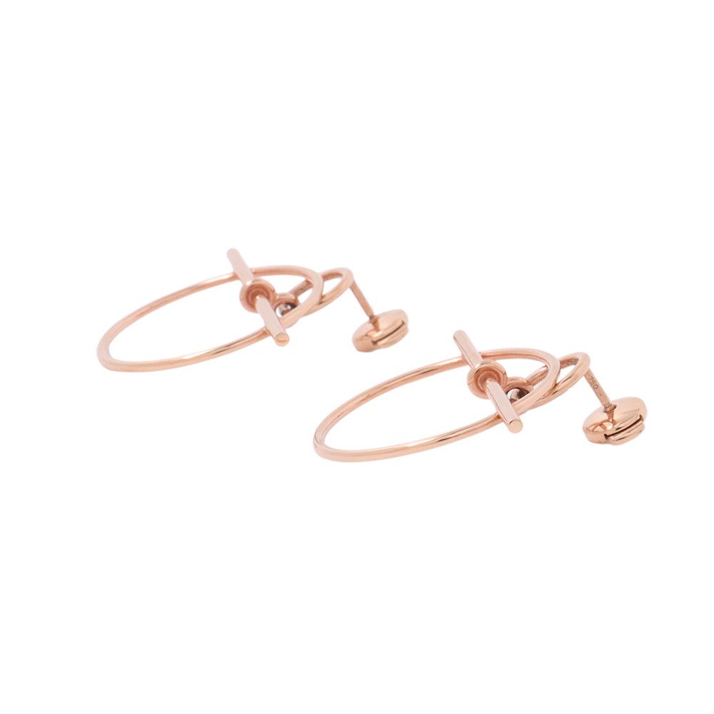 Hermes Earrings Loop Echappee PM 18K Pink Gold — view 2
