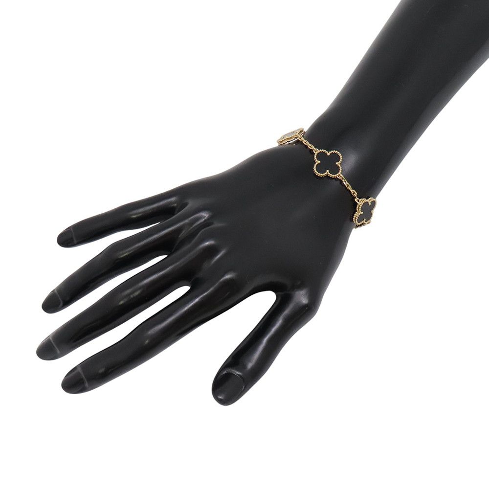 Van Cleef & Arpels Bracelet Vintage Alhambra 5 Motif Onyx 18K Yellow Gold — view 3