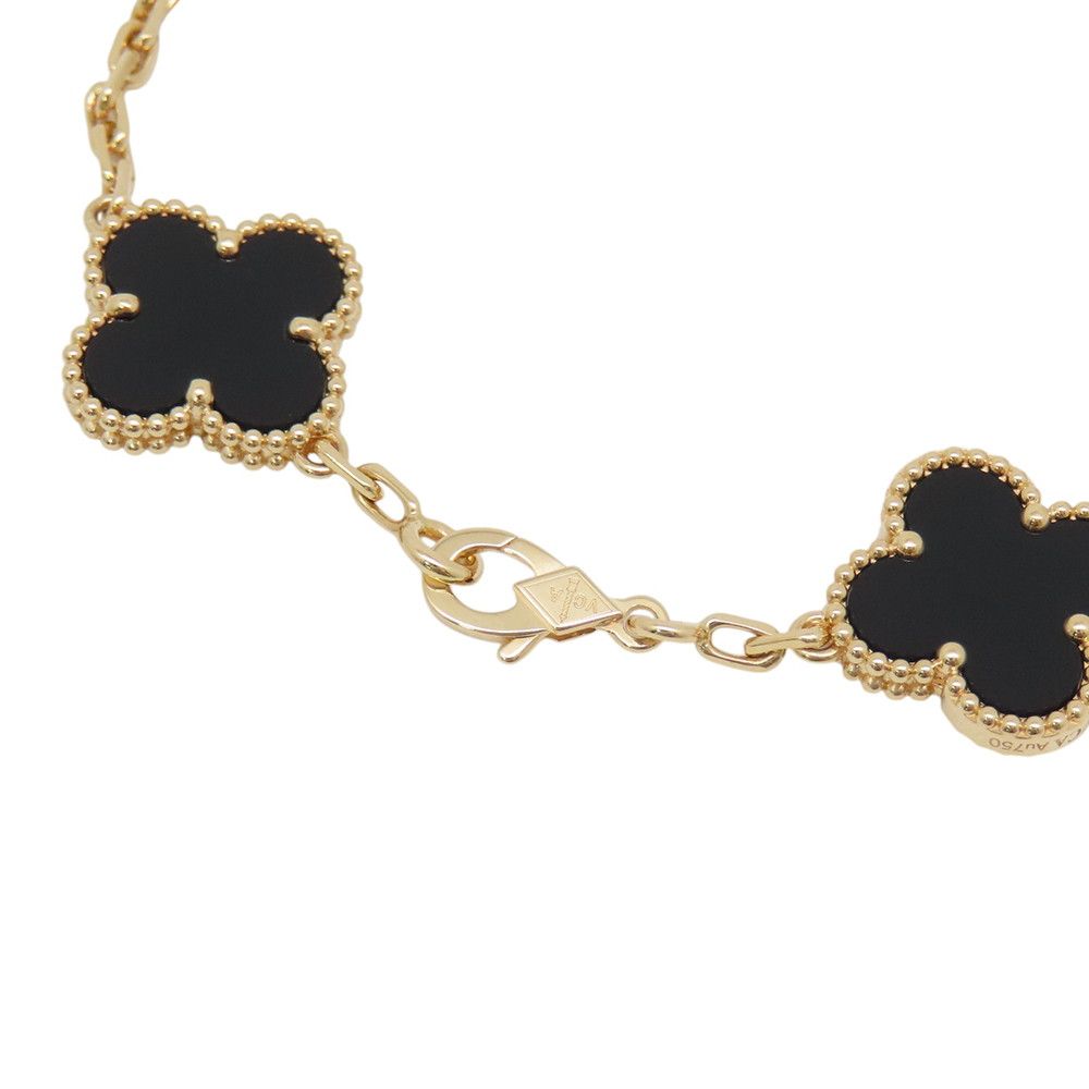 Van Cleef & Arpels Bracelet Vintage Alhambra 5 Motif Onyx 18K Yellow Gold — view 4