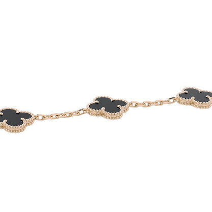 Van Cleef & Arpels Bracelet Vintage Alhambra 5 Motif Onyx 18K Yellow Gold — view 2