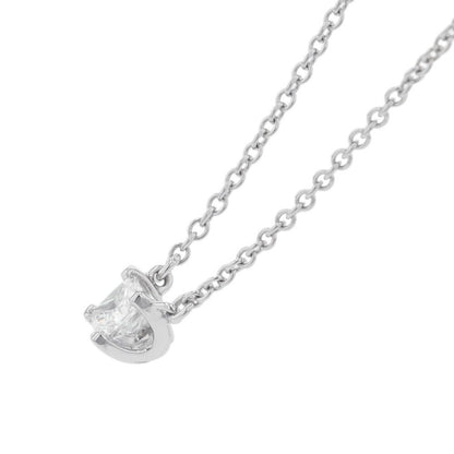 Tiffany & Co Necklace Solitaire Square Diamond Platinum Pendant — view 2