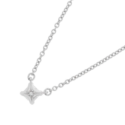 Tiffany & Co Necklace Solitaire Square Diamond Platinum Pendant — view 3