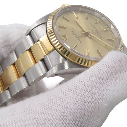 Rolex Oyster Perpetual SS 18K Yellow Gold Number Watch Champagne Dial — view 5