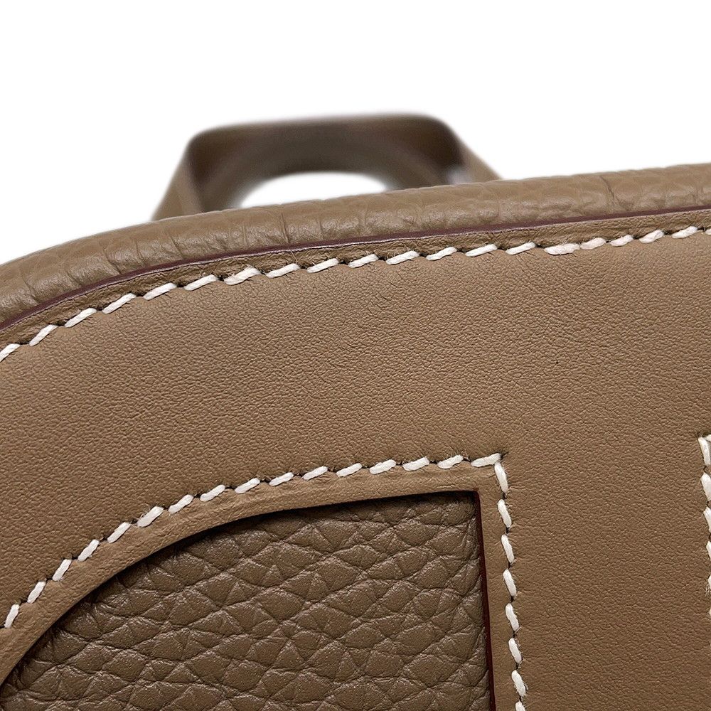 Hermes Tote Bag in the Loop 18 Etoupe Gold Taurillon Clemence Swift — view 7