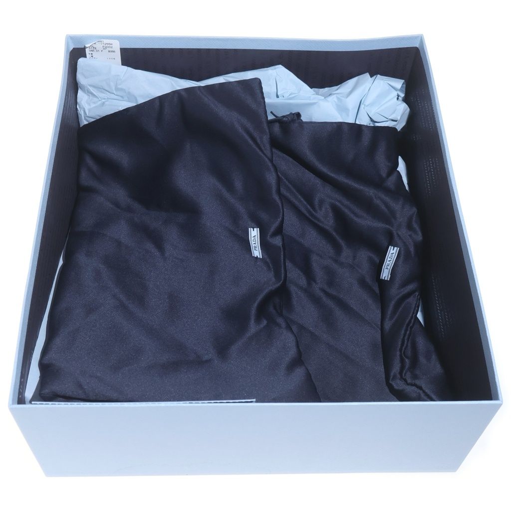 Prada Leather Short Boots with Monolith Pouch Shoes Re-Nylon Triangle Logo Black — view 6