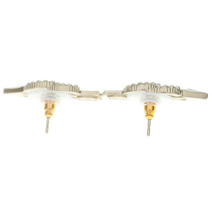 Chanel CC Logo Arrow Earrings Rhinestone Gold — view 2