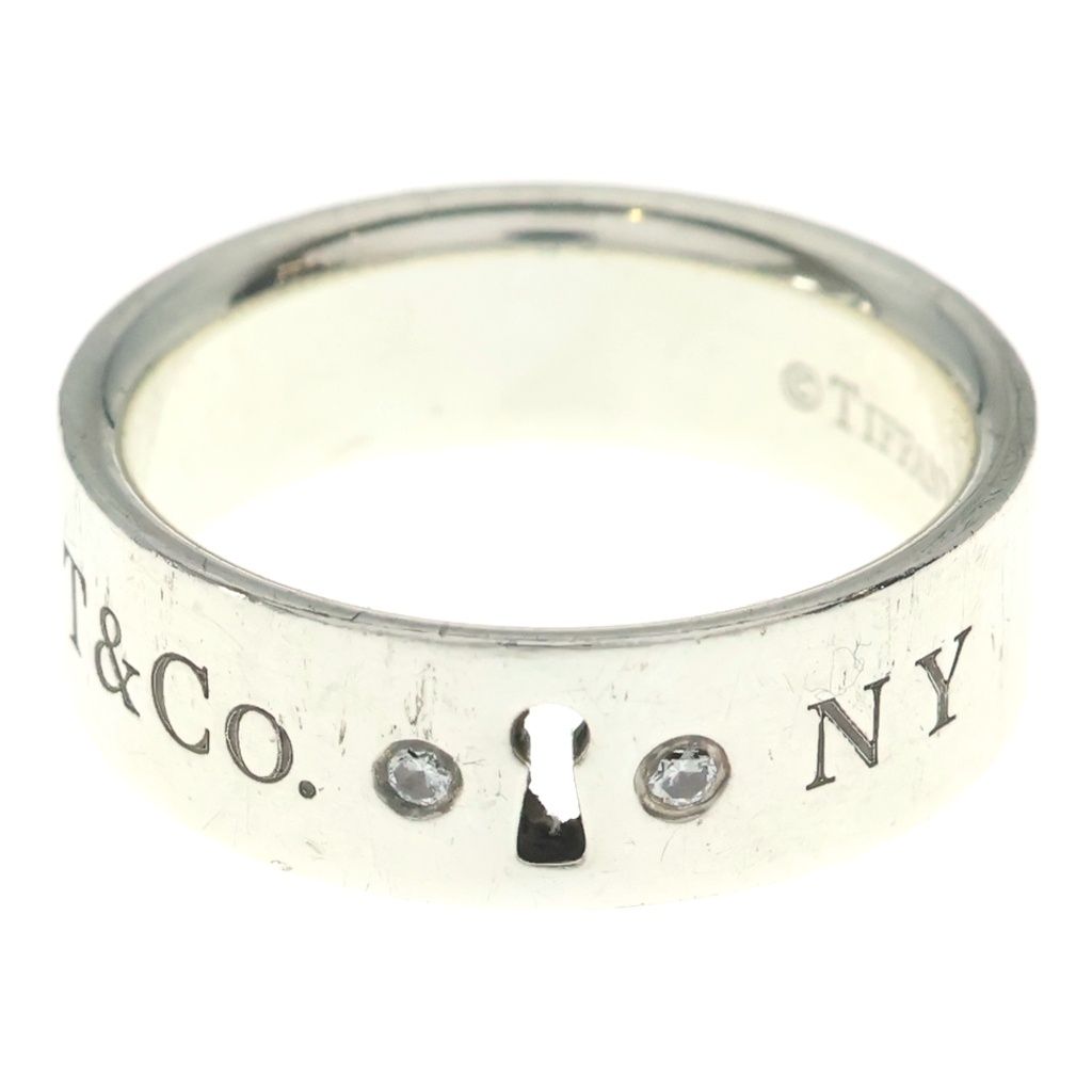Tiffany & Co New York Clock Keyhole Ring Silver