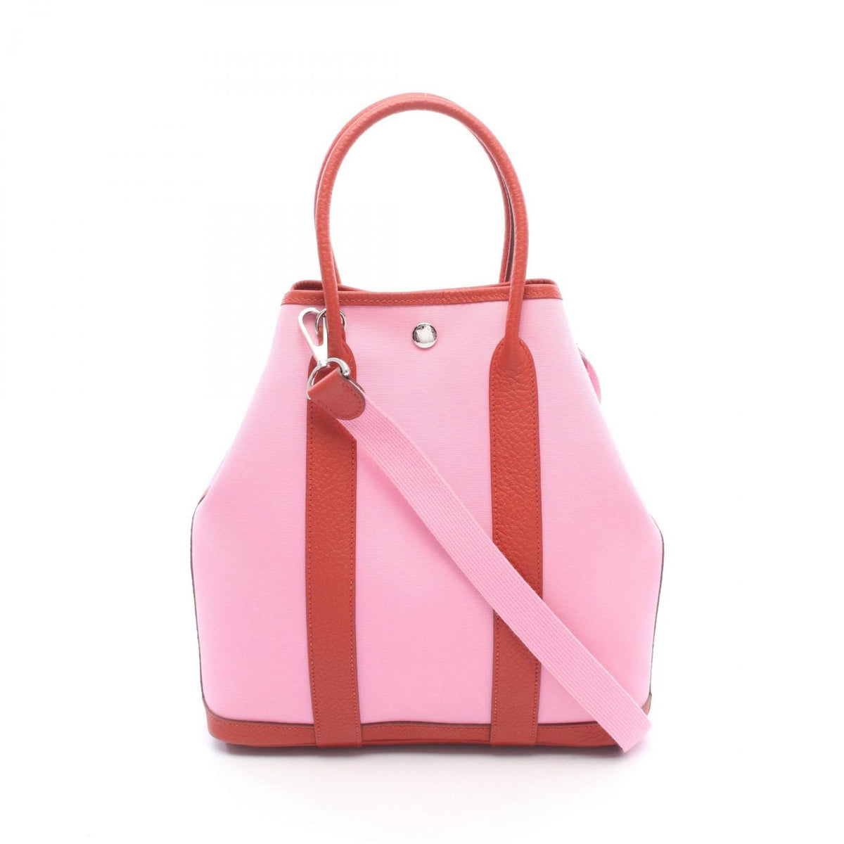 Hermes Tote Bag Garden File PM 2-Way Pink Rouge Ducese Canvas PM