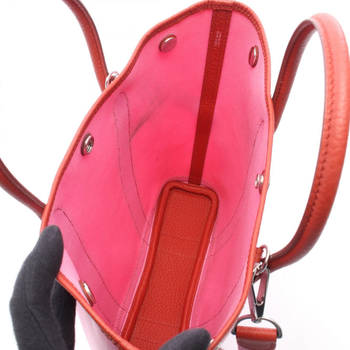 Hermes Tote Bag Garden File PM 2-Way Pink Rouge Ducese Canvas PM — view 3