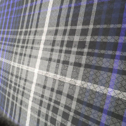 Gucci Shawl Check Pattern Gray Blue 70% Wool Silk Scarf — view 2