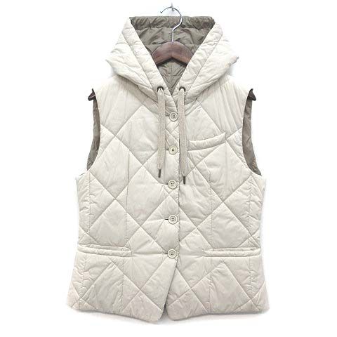 Brunello Cucinelli Reversible Down Vest Moni Leaded Off White Beige 40