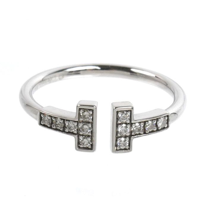 Tiffany & Co 18K White Gold T Wire Diamond Ring — view 3