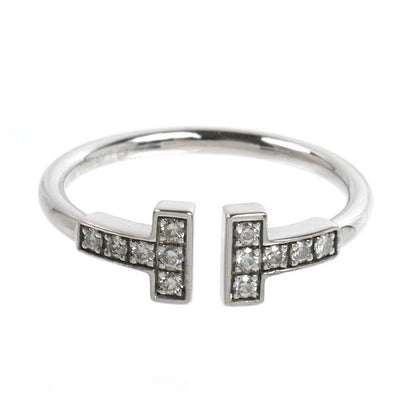 Tiffany & Co 18K White Gold T Wire Diamond Ring — view 3