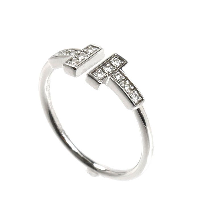 Tiffany & Co 18K White Gold T Wire Diamond Ring — view 2