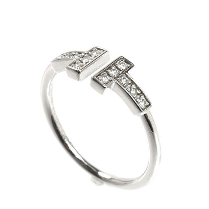 Tiffany & Co 18K White Gold T Wire Diamond Ring — view 2