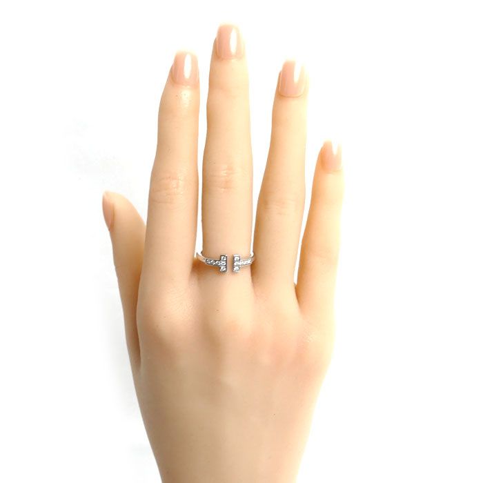 Tiffany & Co 18K White Gold T Wire Diamond Ring — view 7