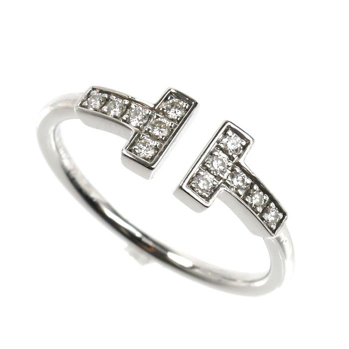 Tiffany & Co 18K White Gold T Wire Diamond Ring
