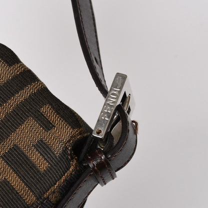 Fendi Mamma Baguette Bag Canvas Leather Brown Zucca Pattern Silver — view 7