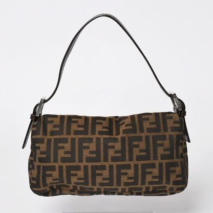 Fendi Mamma Baguette Bag Canvas Leather Brown Zucca Pattern Silver — view 2