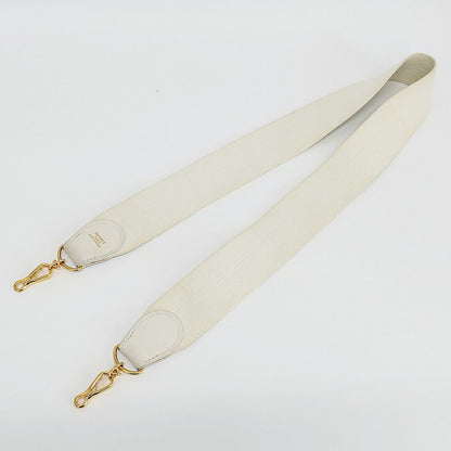 Hermes Ten Shoulder Strap White Gold Canvas Leather — view 3