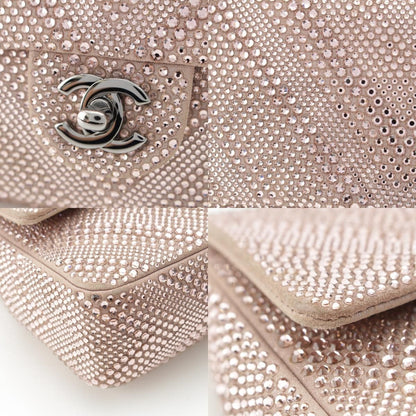 Chanel Rhinestone CC Logo Turnlock Swarovski Chain Shoulder Bag Pink — view 8