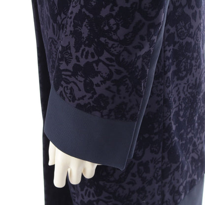 Celine Phoebe Philo Era Silk Blend Velour Flower Coat Navy 36 — view 7