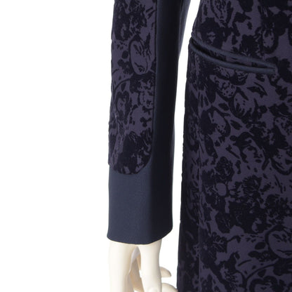 Celine Phoebe Philo Era Silk Blend Velour Flower Coat Navy 36 — view 6